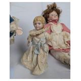 Collection of Porcelain Dolls with Accessories