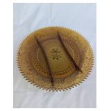 Amber Glass Punch Bowl Set with Cups and Ladle
