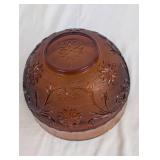 Amber Glass Punch Bowl Set with Cups and Ladle
