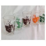 Vintage Animal Character Glass Tumbler Set