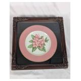 Framed Floral Plate by Mayer China Co.