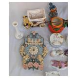 Collection of Ceramic and Porcelain Figurines and Decor