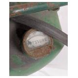 Vintage Green Metal Pressure Tank with Hose