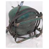 Vintage Green Metal Pressure Tank with Hose