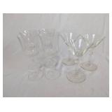Set of 8 Clear Glass Stemware