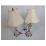 Pair of Vintage Table Lamps with Fabric Shades