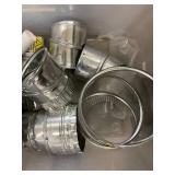 Collection of HVAC Duct Connectors, Elbows, and Fittings in Storage Bin Collection of HVAC Duct Connectors, Elbows, and Fittings in Storage Bin