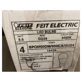 Set of 4 Feit Electric 60W LED Bulbs GU24 Base 3000K Bright White Set of 4 Feit Electric 60W LED Bulbs GU24 Base 3000K Bright White