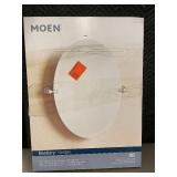 Moen Banbury 23 x 26 Inch Oval Mirror with Brushed Nickel Hardware Moen Banbury 23 x 26 Inch Oval Mirror with Brushed Nickel Hardware
