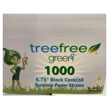 Treefree Greer2 5.75 in Black Cocktail Bamboo Paper Straws, 3000 Count Treefree Greer2 5.75 in Black Cocktail Bamboo Paper Straws, 3000 Count
