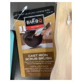 Mr. Bar-B-Q Cast Iron Scrub Brush and Natural Wood Grill Scraper Set Mr. Bar-B-Q Cast Iron Scrub Brush and Natural Wood Grill Scraper Set