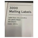 Bulk Pack of 2 x 3000 Mailing Labels - 1" x 2-5/8" - White Bulk Pack of 2 x 3000 Mailing Labels - 1" x 2-5/8" - White