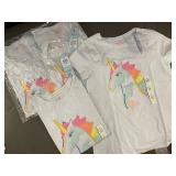 Set of 6 Large Girls Unicorn Print Short Sleeve T-Shirts (Size L 10-12) Set of 6 Large Girls Unicorn Print Short Sleeve T-Shirts (Size L 10-12)