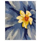 Flower Shaped Blue Polypropylene Throw Rug Flower Shaped Blue Polypropylene Throw Rug