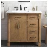 Home Decorators Collection Bellington 42 in. Single Sink Almond Toffee Bath Vanity with White Engineered Stone Top (Assembled)  Customer Returns See Pictures Home Decorators Collection Bellington 42 in. Single Sink Almond Toffee Bath Vanity with White Engineered Stone Top (Assembled)  Customer Returns See Pictures