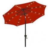 PASAMIC 9 ft. Solar LED Lighted Market Patio Umbrella with Crank and Tilt in Red   Customer Returns See Pictures PASAMIC 9 ft. Solar LED Lighted Market Patio Umbrella with Crank and Tilt in Red   Customer Returns See Pictures