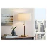 Hampton Bay Truman 24.5 in. Walnut and Brass Table Lamp  Customer Returns See Pictures Hampton Bay Truman 24.5 in. Walnut and Brass Table Lamp  Customer Returns See Pictures