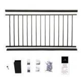 Aria Railing 36 in. x 69.43 in. Black Powder Coated Aluminum Preassembled Deck Railing  Customer Returns See Pictures Aria Railing 36 in. x 69.43 in. Black Powder Coated Aluminum Preassembled Deck Railing  Customer Returns See Pictures