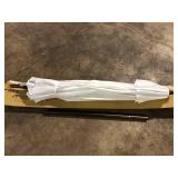 California Umbrella 9 ft. Aluminum Auto Tilt Patio Umbrella in White Olefin  Customer Returns See Pictures California Umbrella 9 ft. Aluminum Auto Tilt Patio Umbrella in White Olefin  Customer Returns See Pictures