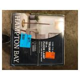 Hampton Bay Truman 58 in. Walnut and Brass Floor Lamp Customer Returns See Pictures Hampton Bay Truman 58 in. Walnut and Brass Floor Lamp Customer Returns See Pictures