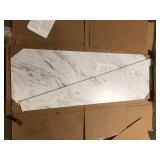 6 ft. L x 25 in. D Engineered Composite Countertop in Calcutta Blanc with Satin Finish   Customer Returns See Pictures 6 ft. L x 25 in. D Engineered Composite Countertop in Calcutta Blanc with Satin Finish   Customer Returns See Pictures