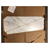 6 ft. L x 25 in. D Engineered Composite Countertop in Calcutta Blanc with Satin Finish   Customer Returns See Pictures 6 ft. L x 25 in. D Engineered Composite Countertop in Calcutta Blanc with Satin Finish   Customer Returns See Pictures