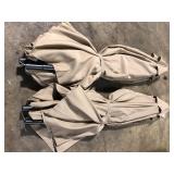 Lot of Hampton Bay 9 ft. Aluminum Market Crank and Tilt Patio Umbrella in Riverbed Tan  Customer Returns See Pictures Lot of Hampton Bay 9 ft. Aluminum Market Crank and Tilt Patio Umbrella in Riverbed Tan  Customer Returns See Pictures