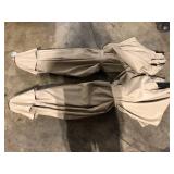 Lot of Hampton Bay 9 ft. Aluminum Market Crank and Tilt Patio Umbrella in Riverbed Tan  Customer Returns See Pictures Lot of Hampton Bay 9 ft. Aluminum Market Crank and Tilt Patio Umbrella in Riverbed Tan  Customer Returns See Pictures