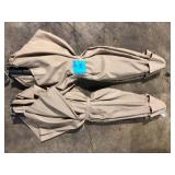 Lot of Hampton Bay 9 ft. Aluminum Market Crank and Tilt Patio Umbrella in Riverbed Tan  Customer Returns See Pictures Lot of Hampton Bay 9 ft. Aluminum Market Crank and Tilt Patio Umbrella in Riverbed Tan  Customer Returns See Pictures