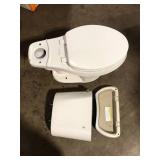 Glacier Bay 10 in. Rough in. 2-Piece 1.28 GPF Single Flush Elongated Toilet in White, Seat Included Damaged Customer Returns See Pictures Glacier Bay 10 in. Rough in. 2-Piece 1.28 GPF Single Flush Elongated Toilet in White, Seat Included Damaged Customer Returns See Pictures