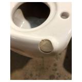 Glacier Bay 10 in. Rough in. 2-Piece 1.28 GPF Single Flush Elongated Toilet in White, Seat Included Damaged Customer Returns See Pictures Glacier Bay 10 in. Rough in. 2-Piece 1.28 GPF Single Flush Elongated Toilet in White, Seat Included Damaged Customer Returns See Pictures