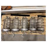 Five Vapor Tight Lighting Fixtures (586140) with Cages