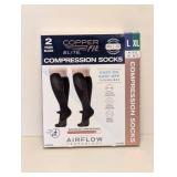 COPPER FIT ELITE COMPRESSION SOCKS L/XL 2 PACK COPPER FIT ELITE COMPRESSION SOCKS L/XL 2 PACK