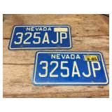 Pair Vintage Embossed - NEVADA - License Plates Pair Vintage Embossed - NEVADA - License Plates
