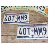 Pair Texas Truck & 3 Florida - License Plates Pair Texas Truck & 3 Florida - License Plates