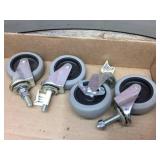 3 Sets of 4 Hard Rubber Gray 3" Swivel Casters 3 Sets of 4 Hard Rubber Gray 3" Swivel Casters