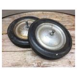 Pair 10" Hard Rubber Utility Wheels - 1/2" Axle Pair 10" Hard Rubber Utility Wheels - 1/2" Axle