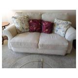 Beige Loveseat & Pillows Beige Loveseat & Pillows