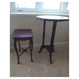 (2) Small Wood Vintage Tables (2) Small Wood Vintage Tables