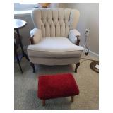 Nice Upholstered Chair & Footstool Nice Upholstered Chair & Footstool