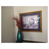 Framed Picture & Tall Vase Framed Picture & Tall Vase
