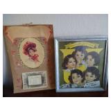 1910 Calendar & Framed Dionne Quintuplet Poster 1910 Calendar & Framed Dionne Quintuplet Poster