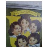 1910 Calendar & Framed Dionne Quintuplet Poster 1910 Calendar & Framed Dionne Quintuplet Poster