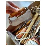 Tray of Vintage & New Kitchen Utensils - Foley Fork, Etc Tray of Vintage & New Kitchen Utensils - Foley Fork, Etc