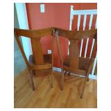(2) Antique Oak & Leather Chairs (2) Antique Oak & Leather Chairs