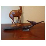 (2) Wooden Hand-Carved Animals (2) Wooden Hand-Carved Animals