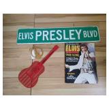 Elvis Presley Tin Sign & Magazine, Etc Elvis Presley Tin Sign & Magazine, Etc
