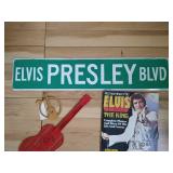 Elvis Presley Tin Sign & Magazine, Etc Elvis Presley Tin Sign & Magazine, Etc