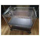 NSF Rolling Cart w/ Handle & Basket Top NSF Rolling Cart w/ Handle & Basket Top
