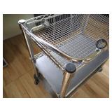 NSF Rolling Cart w/ Handle & Basket Top NSF Rolling Cart w/ Handle & Basket Top